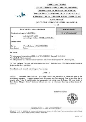 Arrêté 26 355 3 Avenue De Robersart