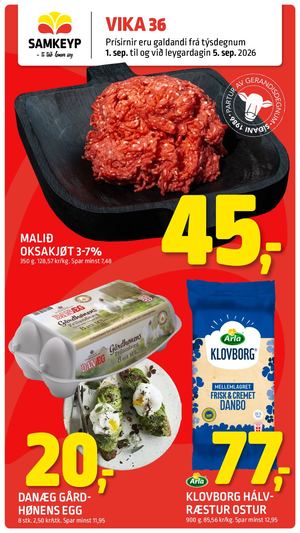Samkeyp tilboðsblað vika 36 2026