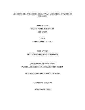 Aportes De La Pedogogia Educativa A La Primera Infancia En Colombia(1)