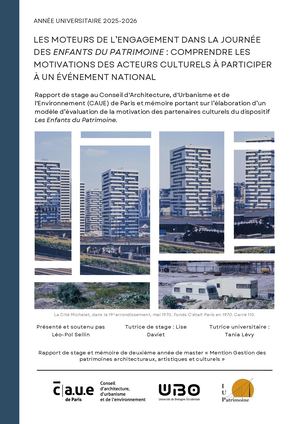 Mémoire de stage au Conseil d'architecture, de l'urbanisme et de l'environnement de Paris