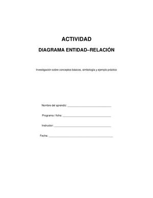 Actividad Diagrama Entidad Relacion