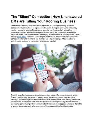 The Silent Competitor How Unanswered Dms Are Killing Your Roofing Business
