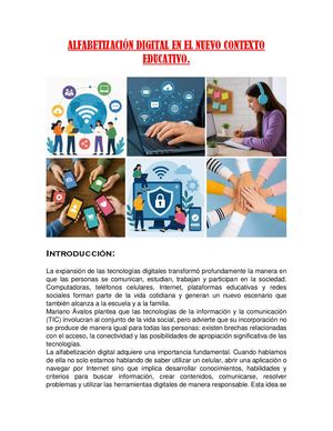 Alfabetización Digital En El Nuevo Contexto