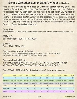 Orthodox Easter Date for any year, 3Steps