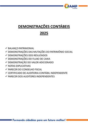 Demonstrações Para Públicação Exercício 2025