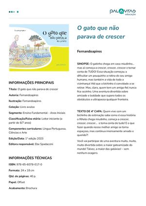 Ficha de Obra - O gato que não parava de crescer