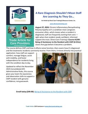 Cidp Resident Assistance Blog Post Trade Article