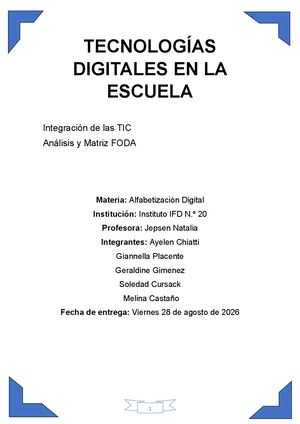 Tecnologías Digitales En La Escuela Secundaria