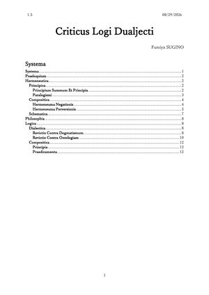 Criticus Logi Dualjecti 1.5