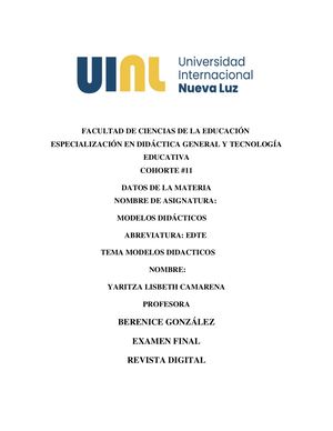 REVISTA MODELOS DIDACTICOS