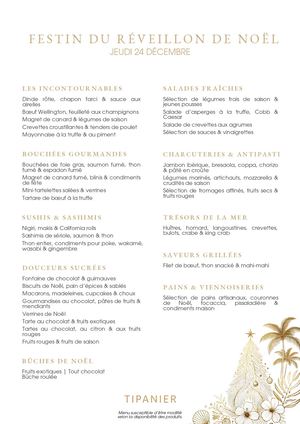 Menu de Noël Tipanier - FR