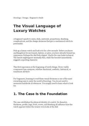 The Visual Language Of Luxury Watches