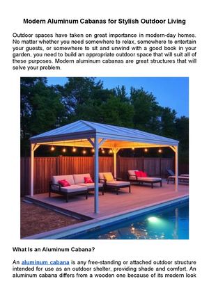 Modern Aluminum Cabanas for Stylish Outdoor Living