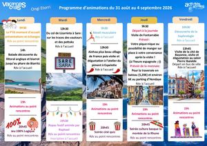 Prog 31 Août 4septembre