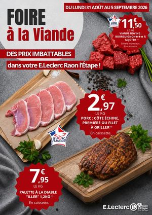 La Foire à la Viande du Lundi 31 août au 5 septembre 2026 !