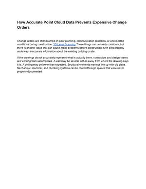 How Accurate Point Cloud Data Prevents Expensive Change Orders