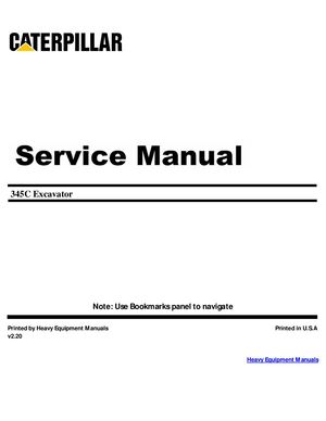 Caterpillar 345C Service Repair Manual PDF