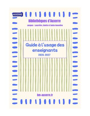 Guide pour les enseignants 2026 2027