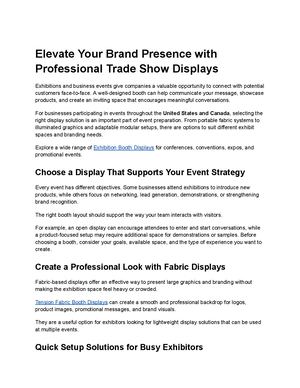 Elevate Your Brand Presence With Professional Trade Show Displays