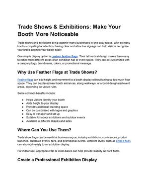 Trade Shows & Exhibitions Make Your Booth More Noticeable