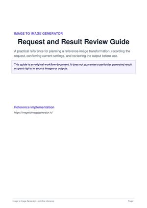 Image-to-image workflow: request and result review guide