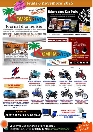 KOMPRASHOP SAN PEDRO – N°0004 – 06 NOVEMBRE 2025