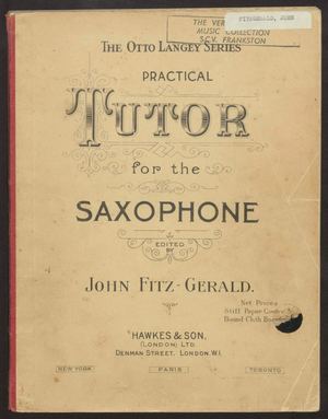 Langley Saxophone Tutor 1889
