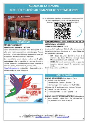 Agenda Du 31 08 Au 06 09 2026