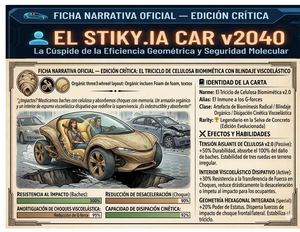 Stiky.IA Car 2040 FABRICADO CON CON CELULOSA Y CELDA VISCOELASTICA ANTIIMPACTO