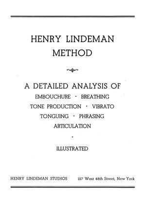 Henry Lindeman Method For Saxophone