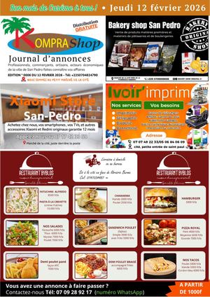 KOMPRASHOP SAN PEDRO – N°0006 – 12 FEVRIER 2026