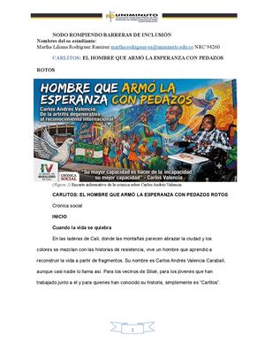 Cronica Social Por Martha Liliana Rodriguez R