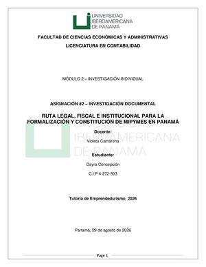 Investigacion Documental Emprendedurismo