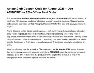 Amino Club Coupon Code for August 2026 – Use AMINOFIT for 20% Off on First Order