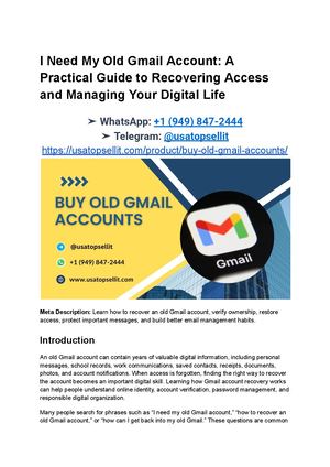 I Need My Old Gmail Account A Practical Guide To Recovering Access And Managing Your Digital Life