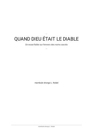 Quand Dieu Etait Le Diable