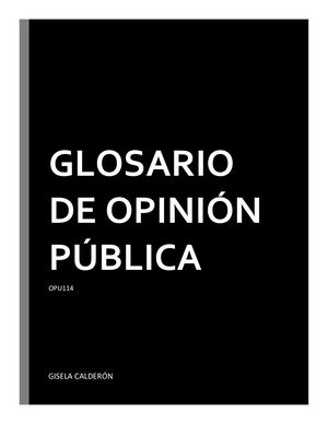 Glosario De Opinión Pública