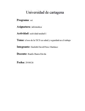 Universidad De Cartagena Sst Informatica