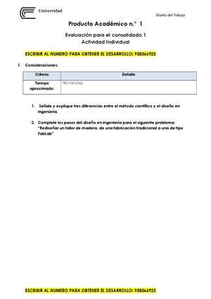 Evaluación Consolidado 1 Semipresencial 2022 Diseño Del Trabajo
