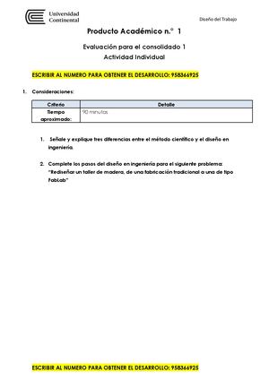 Evaluación Consolidado 1 Semipresencial 2022 Diseño Del Trabajo