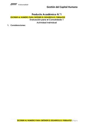 Producto Académico 1 Tarea I Gestion Del Capital Humano