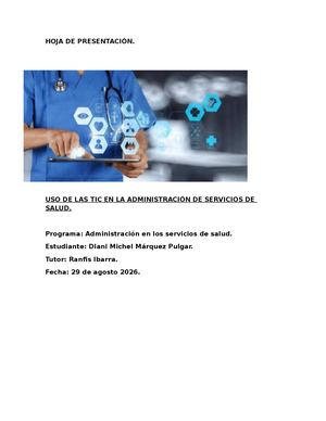 Uso De Las Tic En La Administración De Servicios De Salud