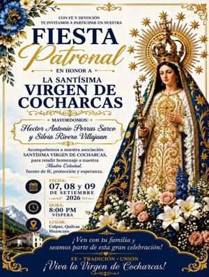 Programa Fiesta Patronal En Honor A La Virgen De Cocharcas
