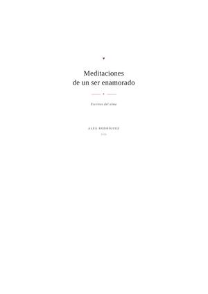 Meditaciones De Un Ser Enamorado