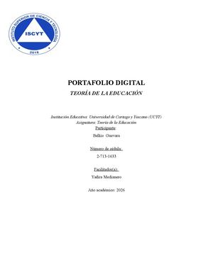 Portafolio Digital Teoría De La Educación