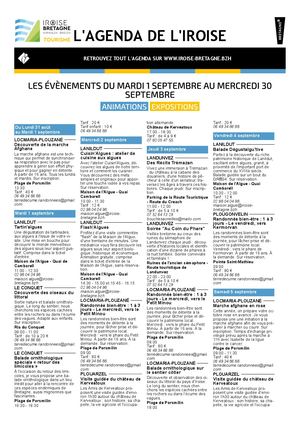 Agenda Septembre Iroise