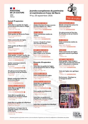 Journées Européennes Du Patrimoine En Coeur De Nacre 2026
