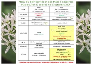 Menu Semaine 36