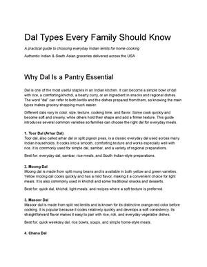 Indian Lentils Explained: Dal Types Every Family Should Know