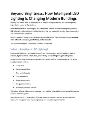 Beyond Brightness How Intelligent Led Lighting Is Changing Modern Buildings